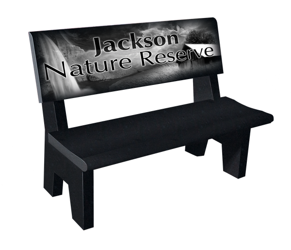 Jet Black Chair Style Granite Park Bench