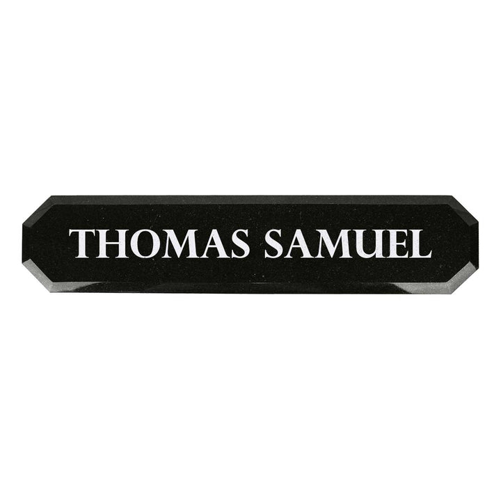 Name engraved on name plate