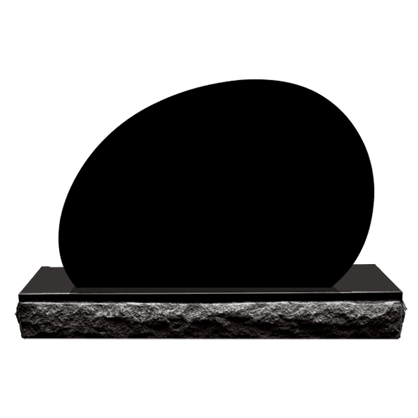 Jet Black Granite Upright Oval Mini Memorial (OV01)