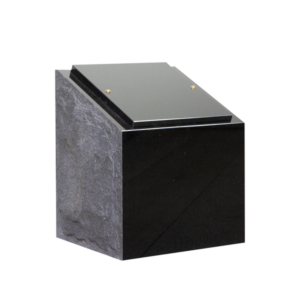 Jet Black Cremation Garden Urn