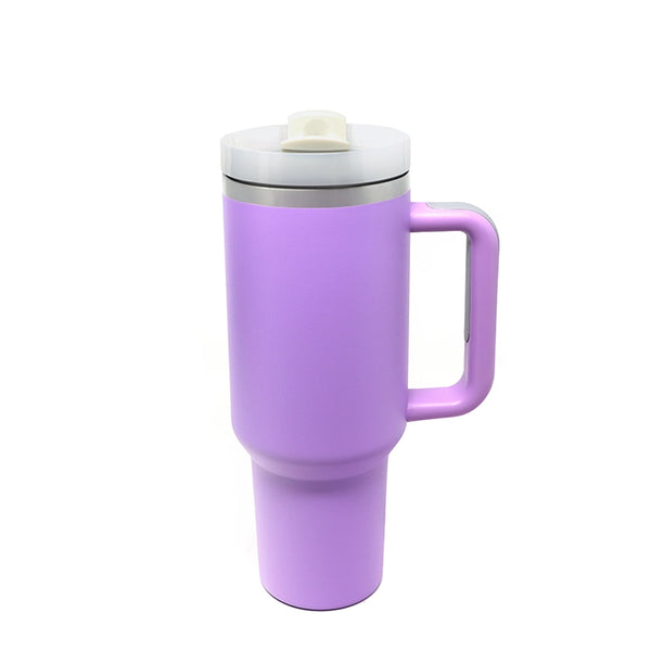 Tropical Color: 40 OZ Powder Coated Tumbler with Handle